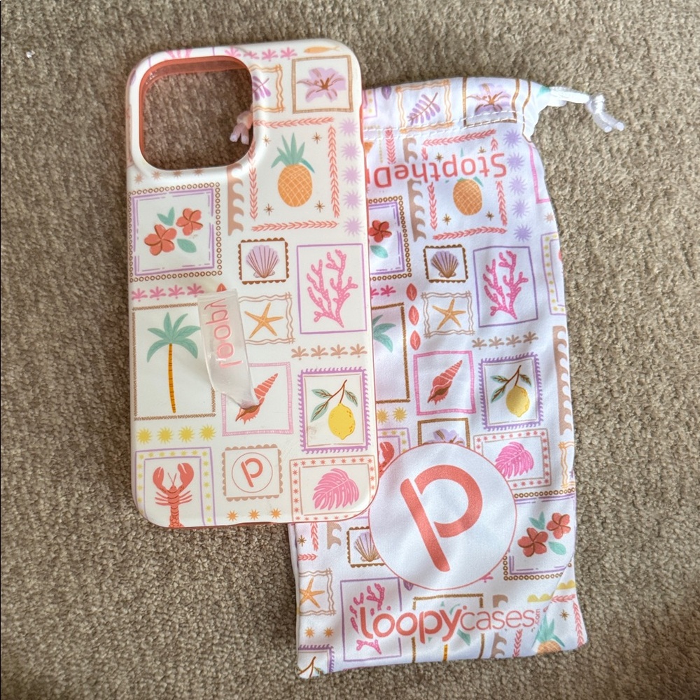 Loopy Case Tropical Design with Pink and Orange Accents